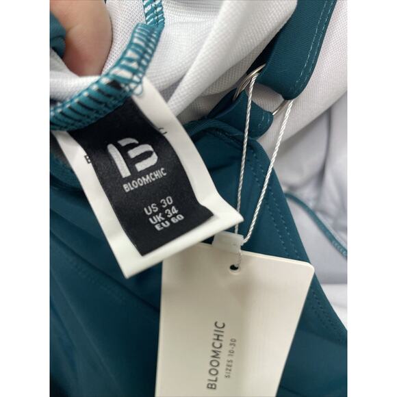 BloomChic 30 Swim Dress Bathing Suit Turquois Halter Top Adjustable Strap NWT - Picture 7 of 12